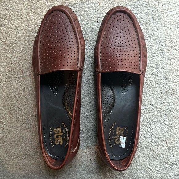 SAS Saavy Leather Loafers in Russet - Picture 1 of 7
